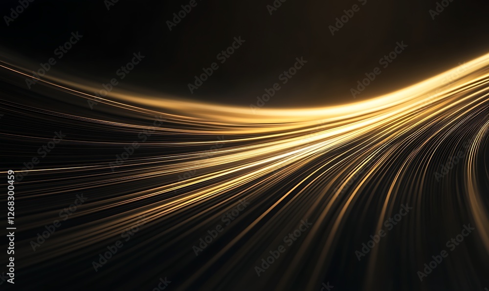 Aufkleber Elegant image of golden light trails weaving through a dynamic space, evoking a sense of movement and beauty.