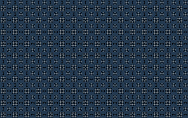 Seamless geometric pattern with square of mini in  black and light blue on blue background. Vector illustration, for masculine shirt lady dress cloth textile cover wallpaper decoration