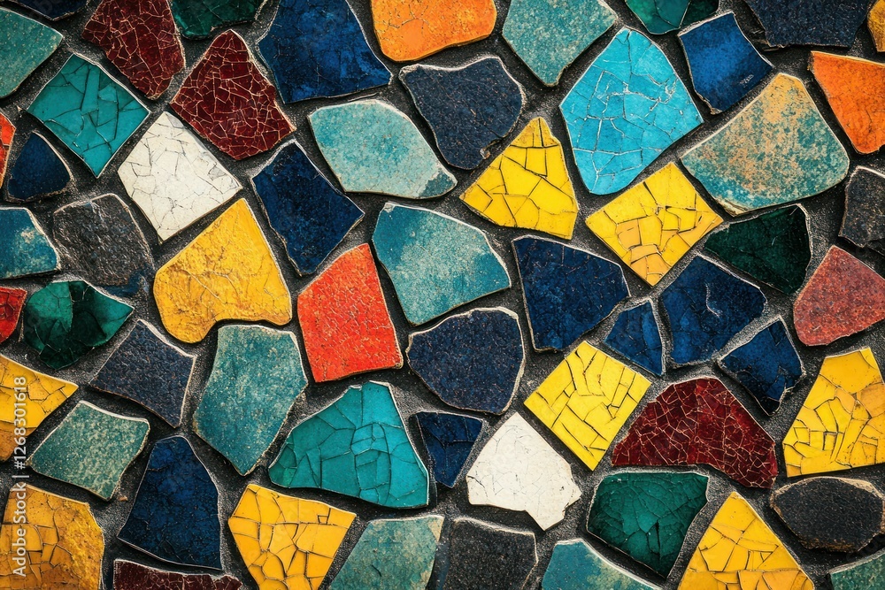 Aufkleber abstract mosaic-style colorful texture forming a seamless repeating pattern.