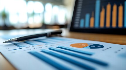 ESGfocused corporate report with graphical representation of environmental, social, and governance data, sleek design, professional color palette, and detailed analytics