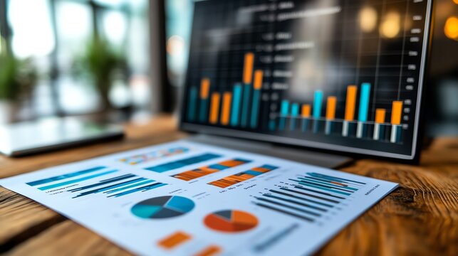 ESGfocused corporate report with graphical representation of environmental, social, and governance data, sleek design, professional color palette, and detailed analytics