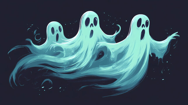 Icono de fantasma de halloween color negro. Tide-Touched Spirits. Illustration
