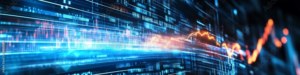 Poster abstract data visualization showing financial trends