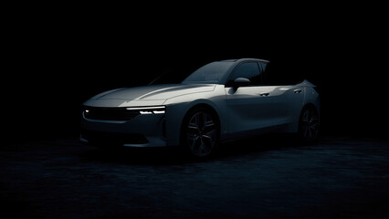 car on black background generative ai