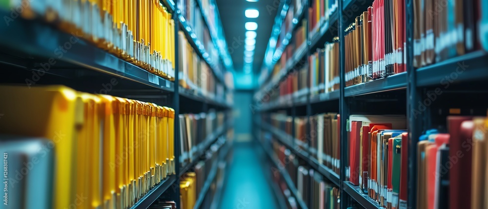 Poster advanced document management technologies in compliance and governance, illustrating secure document