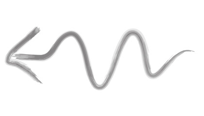 黒色のぐねぐね波矢印の水彩イラスト2