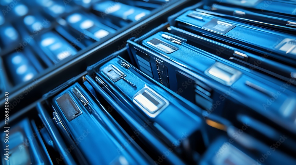 Poster compliance and governance scenario with advanced document management technology, highlighting effici