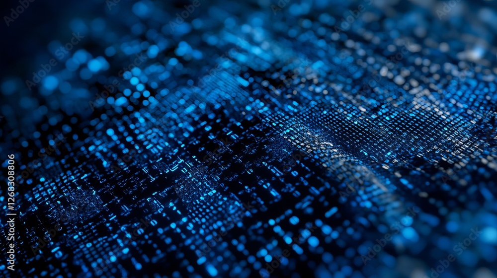 Poster abstract digital data flow blue technology background modern futuristic digital network cybersecurit