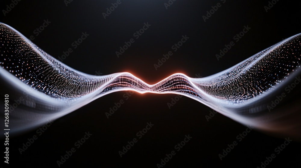 Poster abstract digital wave data flow technology background futuristic design network conne
