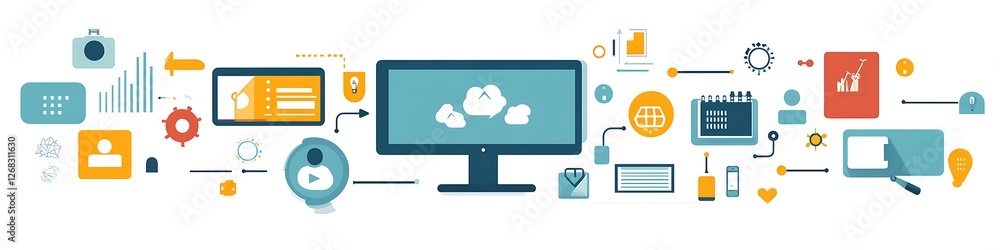 Poster integrated digital technology system cloud computing network