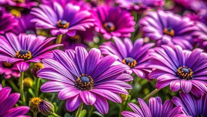 Obraz premium Vibrant Purple African Daisies Ground Cover Spring Bloom