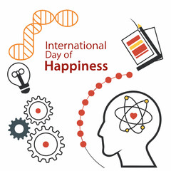 INTERNATIONAL DAY OF HAPPINESS silhouette vector
