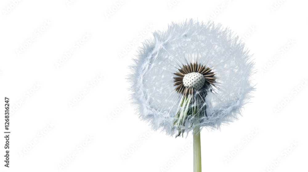 Poster dandelion seedhead with transparent background showing its delicate structure