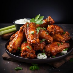 delicious and savory chicken wings with a rich sauce
