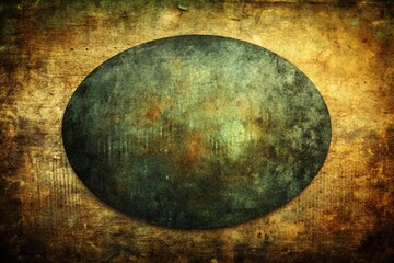 Vintage Grunge Oval Ink Stamp Frame, Black Brush Stroke Circle Border, Distressed Texture Design Element