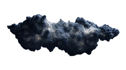 Fototapeta premium Dark cloud revealing a galaxy with transparent background