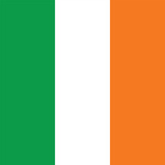 Flag of Ireland. Ireland square flag icon digital vector illustration
