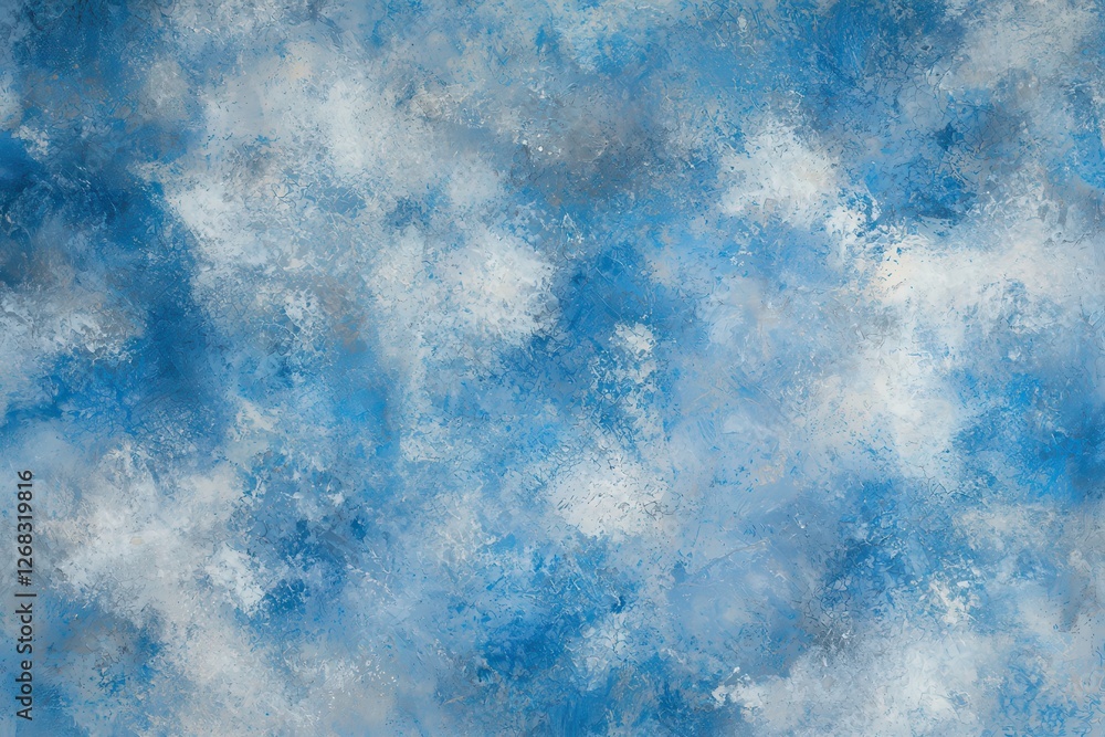 Wall mural abstract blue cloud texture with soft white highlights and depth