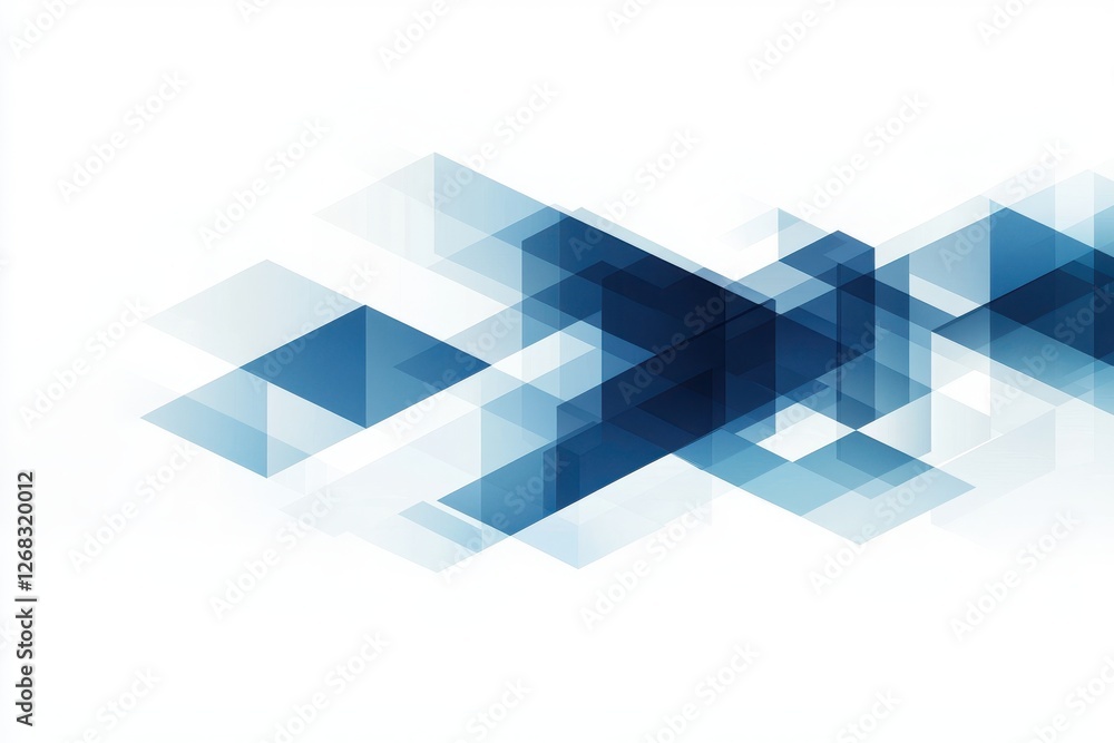 Canvas Prints abstract geometric background with blue transparency layering effects