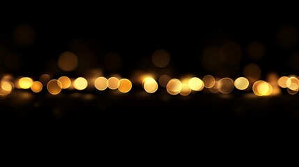 Abstract Golden Bokeh Lights Background Elegant Festive Design Dark Night Sparkle Illumination Shiny Glowing Luxury Warm Yellow Orange Holiday        