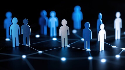 Digital Social Network with Connected People Representing Online Communication and Global Networking