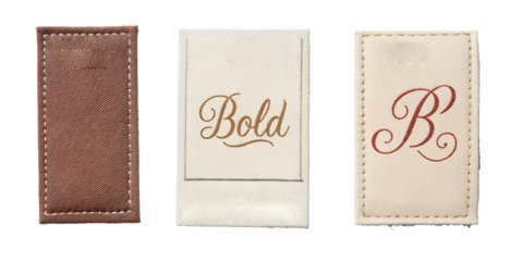 Rectangular Fabric Label on White for Textile and Clothing Branding, PNG Transparent