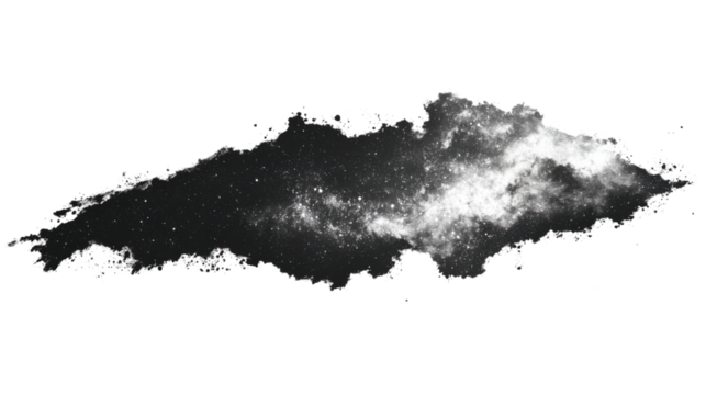 Transparent galaxy painting effect with brush strokes