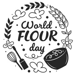 WORLD FLOUR DAY silhouette vector