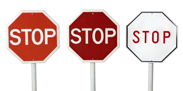 Stop Sign on White Background for Clear and Simple Traffic Instructions, PNG Transparent - Powered by Adobe