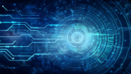 2d illustration Abstract futuristic electronic circuit technology background