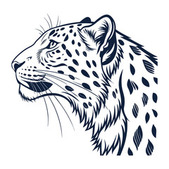 Intricate leopard line art featuring elegant patterns and fine details, showcasing the leopard's grace with bold lines and mesmerizing textures in a captivating design.