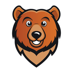 Wild bear head hipster logo with a fierce gaze, stylish beard, and trendy glasses. Perfect for bold brands, outdoor adventures, and modern, rugged identities.