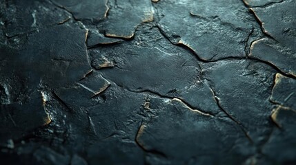 A close-up of a dark surface with cracks and rough texture
