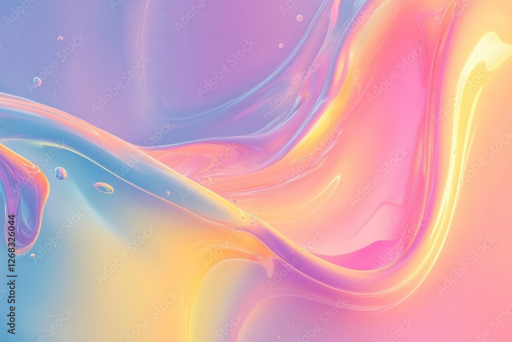 Aufkleber a surreal abstract background featuring large oil bubbles merging with colorful gradient swirls.