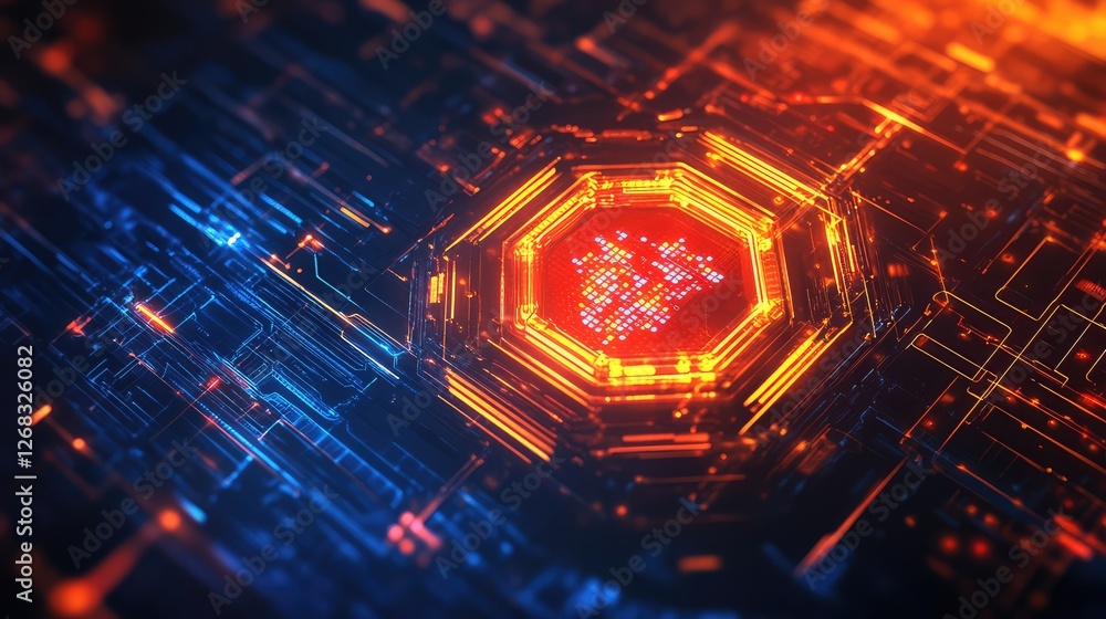 Poster a cyber hacker firewall protection shield with encrypted digital codes, symbolizing data security. c