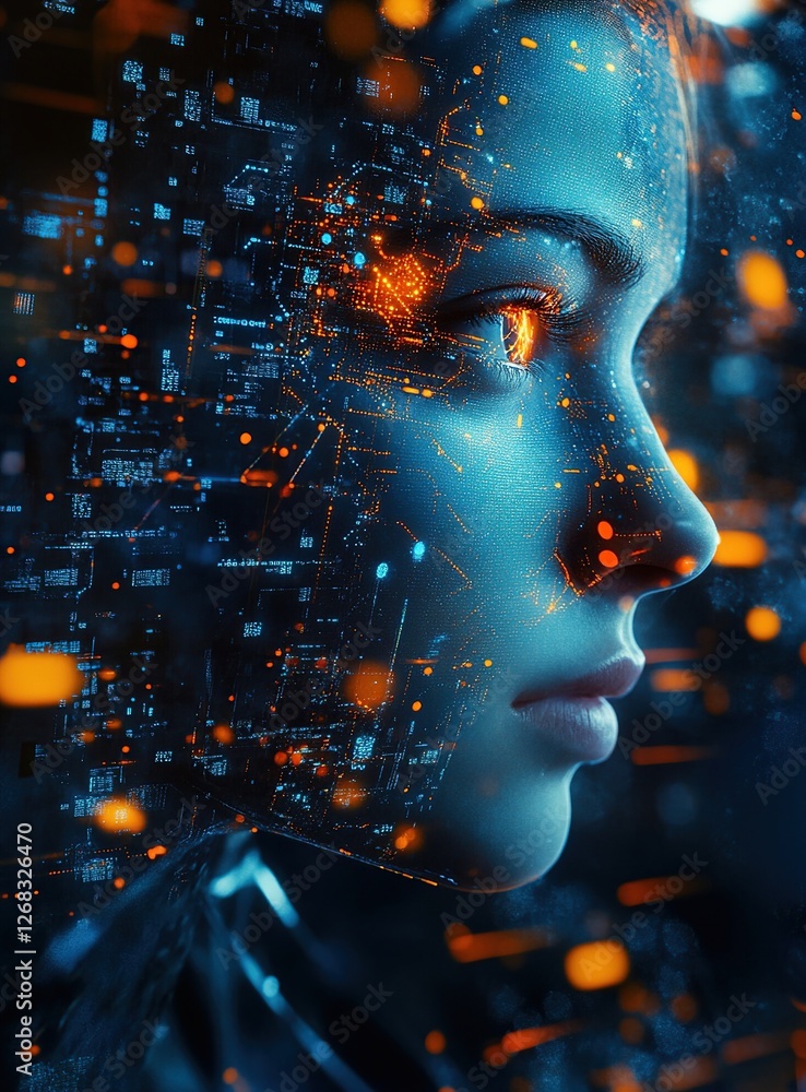Poster digital mind: exploring the fusion of human and artificial intelligence through visual art