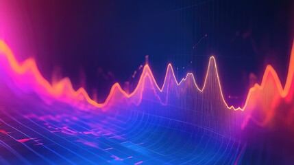 A digital abstract financial graph with strong business indicators, representing stable and rising profits. Clean layout with copy space.