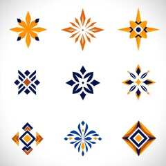Obraz premium Intricate Rangoli and Kolam Line Drawing Set on White Background Vector Illustration