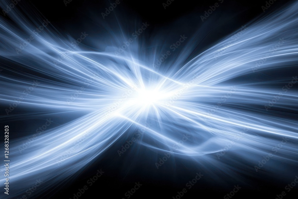 Sticker ethereal light burst movement in abstract digital background