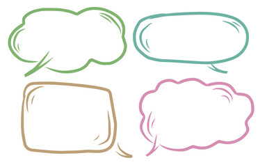 Set of hand drawn speech bubbles. Vector illustration