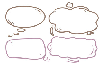 Fototapeta premium Set of hand drawn speech bubbles. Vector illustration