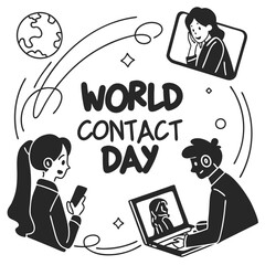 WORLD CONTACT DAY silhouette vector