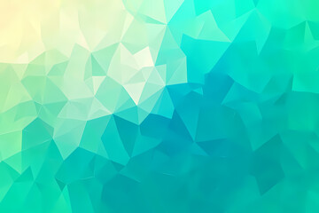 An abstract digital artwork featuring various triangles in shades of blue and green, creating a dynamic and visually engaging composition.