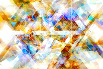 A mesmerizing digital art piece composed of triangles in various sizes, colors, and opacities, creating a captivating abstract background.
