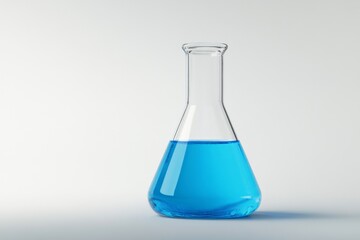 Blue liquid in flask, lab, science, experiment, research