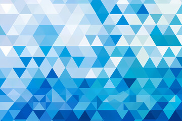 A minimalist abstract triangle background in shades of blue and green, with a central point emitting a soft glow.