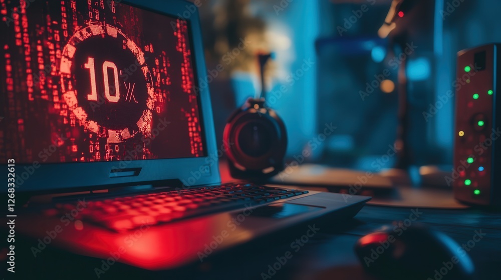 Poster ransomware countdown timer on a locked computer, increasing urgency for payment to recover encrypted
