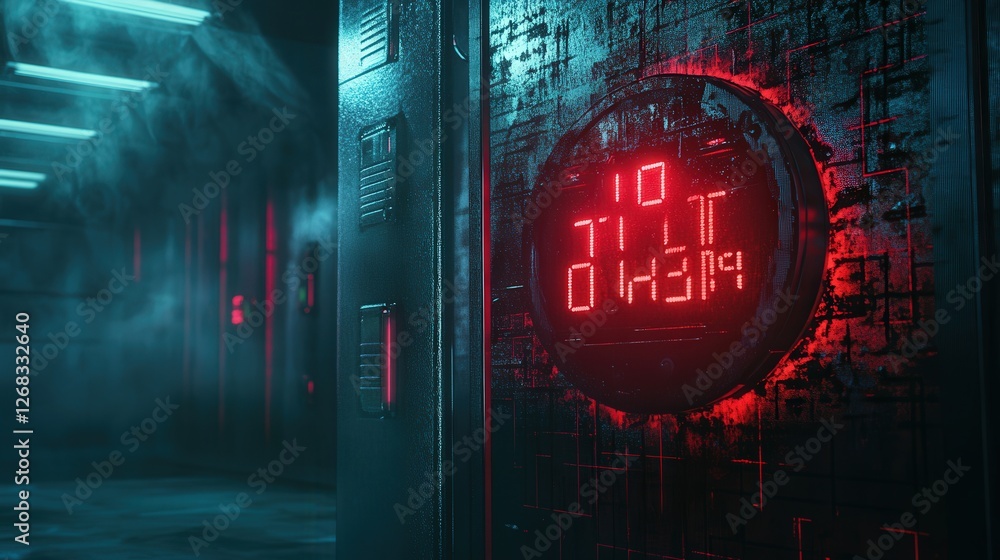 Poster ransomware countdown timer on a locked computer, increasing urgency for payment to recover encrypted