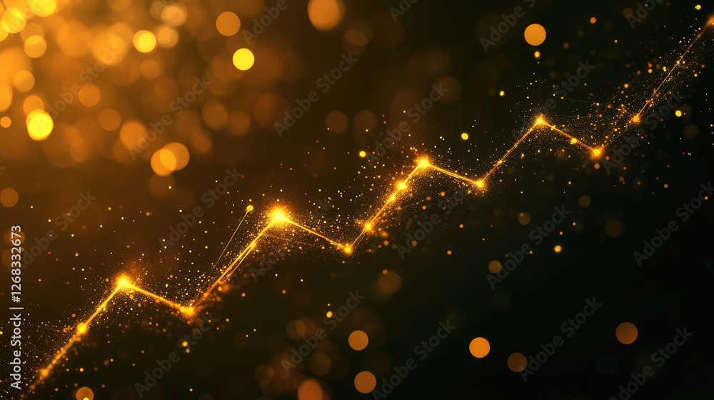 Aufkleber a success graph with a shining gold peak, symbolizing maximum growth and achievement in business. op