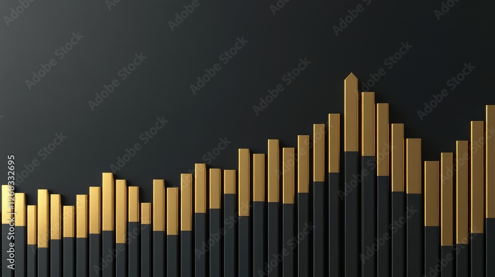 Poster a success graph with a shining gold peak, symbolizing maximum growth and achievement in business. op